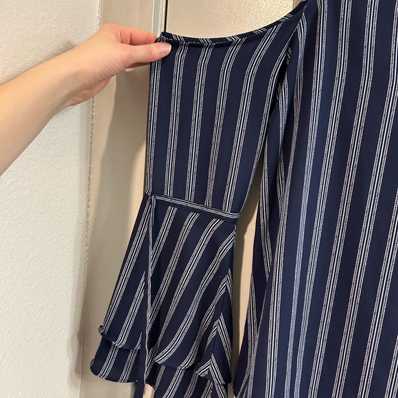 Michael Kors Navy and White Striped Blouse - Picture 2 of 4